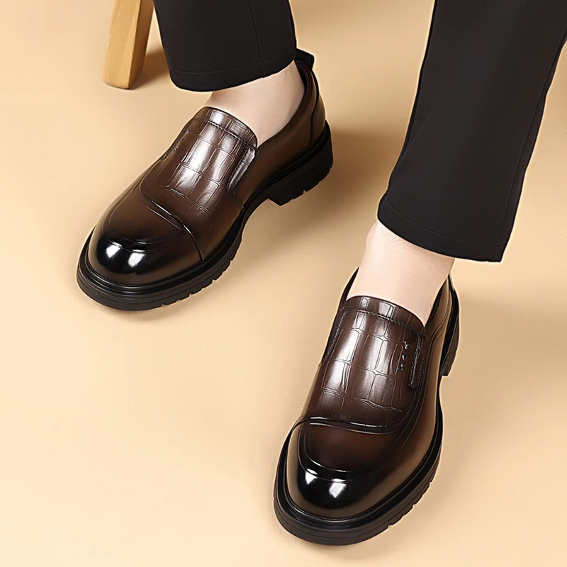

Men's casual leather shoes Classic retro style for business Work office adult suit loafers Black brown high-quality luxury