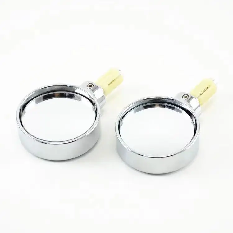 Pair Universal Motorcycle Mirror Chrome plated Black 22mm Handle Bar End Rearview Side Mirrors Motor Accessories