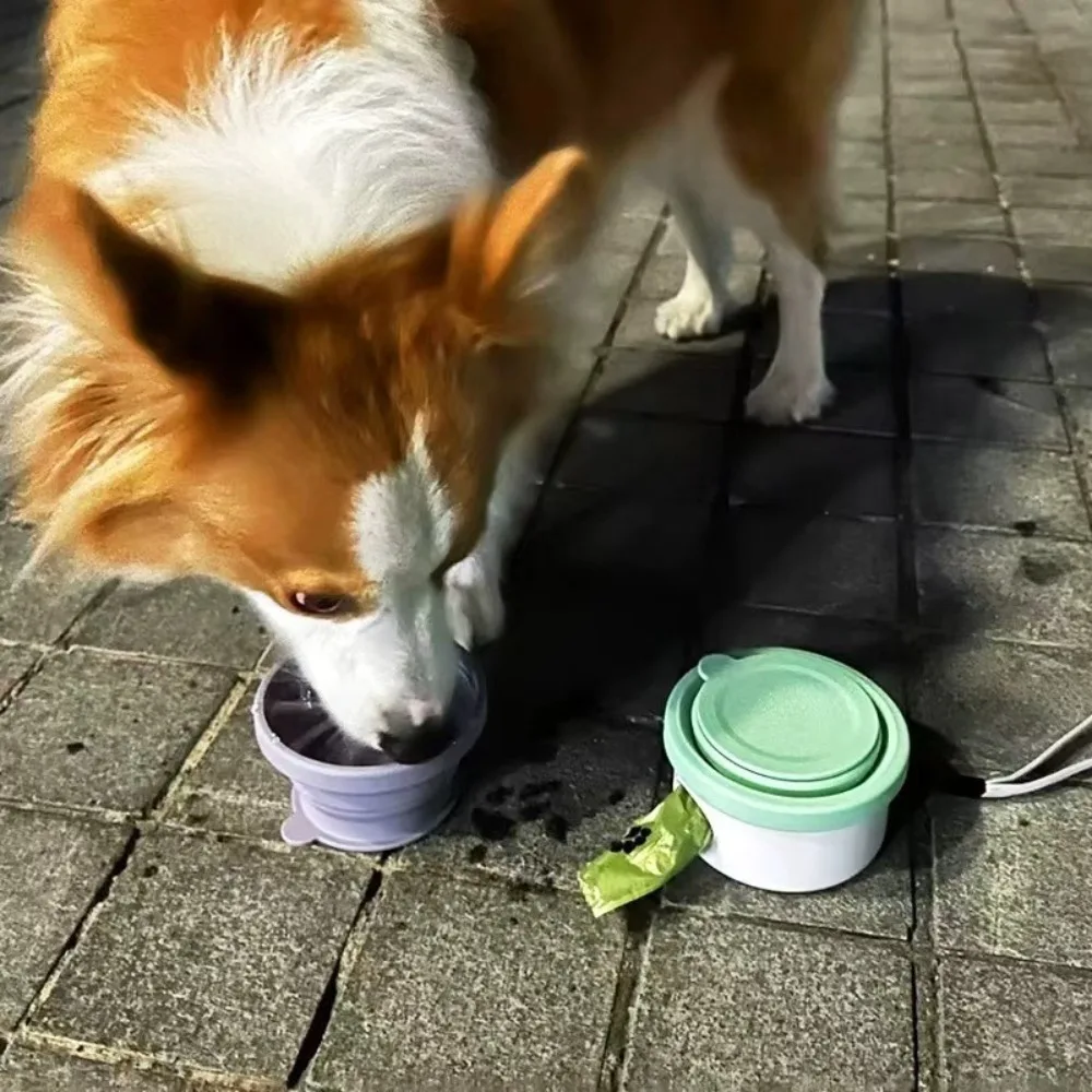 

Pet Bowl Collapsible Dog Travel Bowl Non-slip Silicone Pet Outdoor Feeding Dish Leak-proof Soft Cat Foldable Bowl Hiking