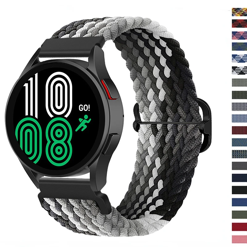 20mm 22mm cinturino intrecciato Solo Loop per Samsung Watch 5/Pro/4/Active 2/Huawei Watch 3/GT/2 bracciale elastico in Nylon per Amazfit GTR