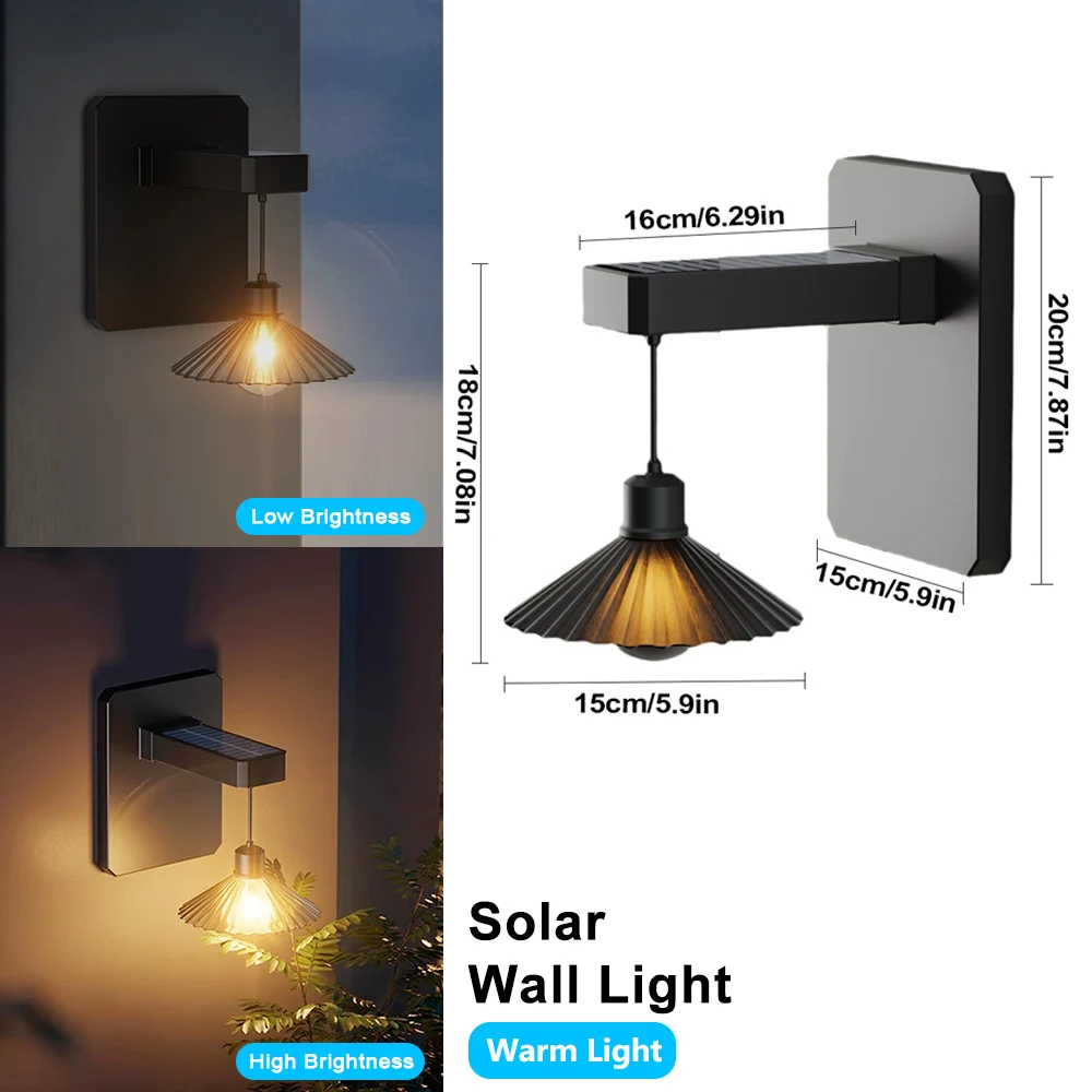

Светодиодный винтажный светильник для лестницы, солнечный свет и теневой настенный светильник, патио, сад, лужайка, двор, забор, декор, датчик безопасности, свет
