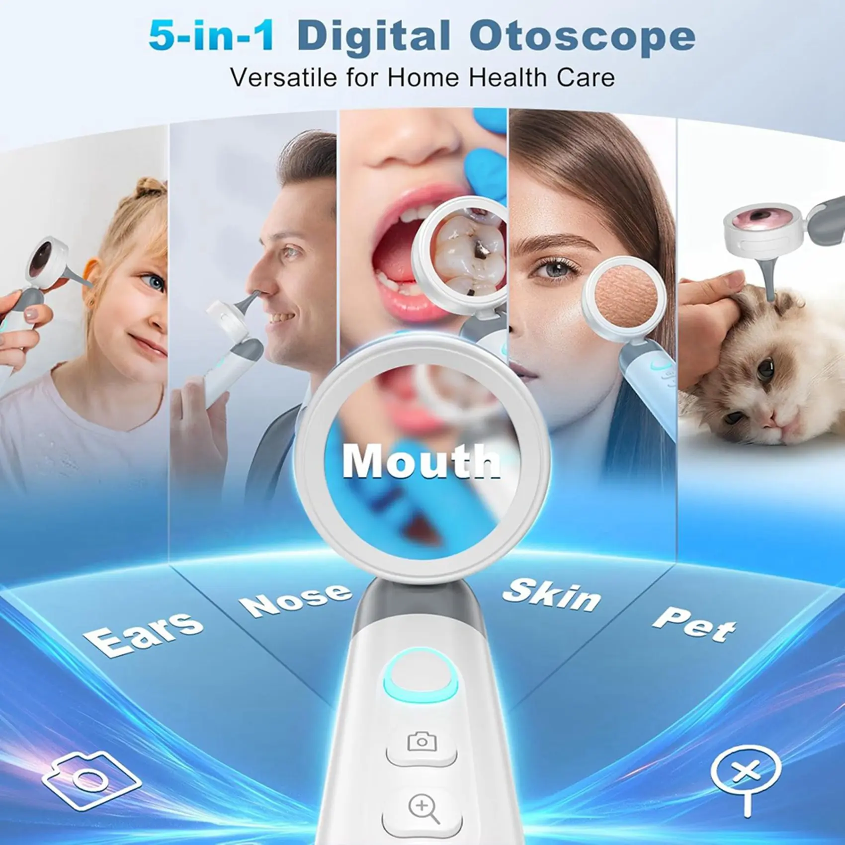 【Father’S Day】2X Wireless Ear Otoscope With 1080P HD Camera And 4 LED Lights 1.38Inch IPS Display Ear Camera With Inspection Hea