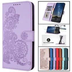 For Motorola Moto G55 5G Case Paisley Leather Flip Stand Phone Case on For Etui Motorola MotoG55 G 55 Moto G35 Wallet Book Cover