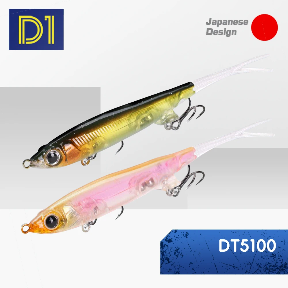 

D1Pencil Fishing Lures Jerkbait 2pcs 65mm 4g Top Water Long Casting Artificial Baits Sweetfish Walker For Bass Carp Fork Tail