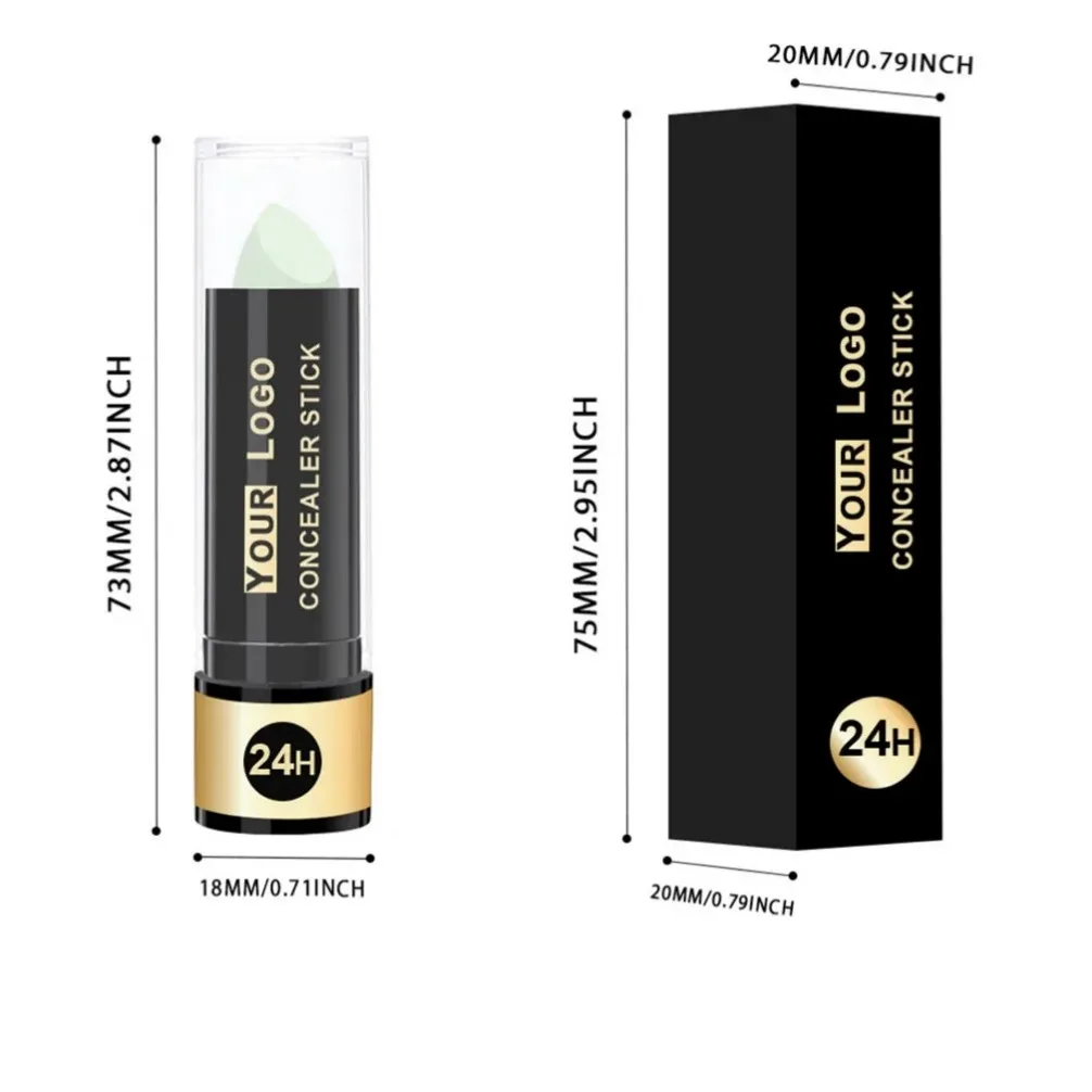 Etichetta privata Logo personalizzato Tubo per rossetto nero opaco Correttore Stick Controllo olio Correttore impermeabile duraturo Trucco snellente