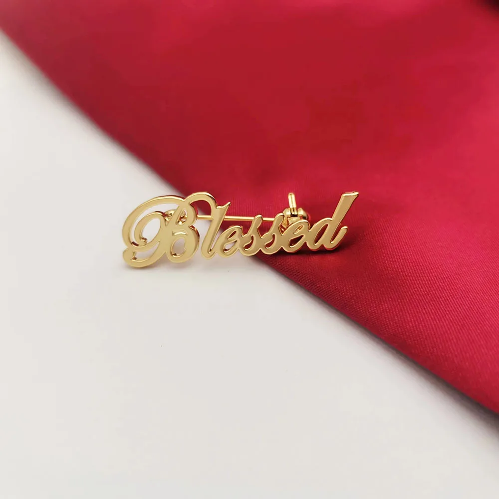 DODOAI Custom Brooch Can Be Customized Name Jewelry Stainless Steel Initials Lapel Pin Bridesmaid Gift Personalized Name Jewelry