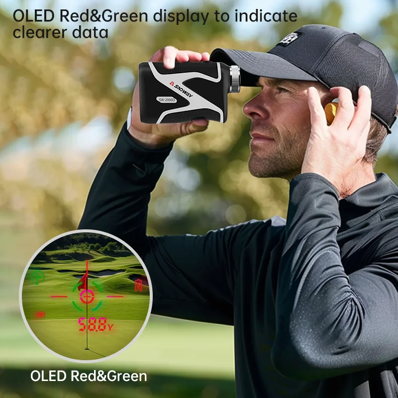 Sndway SW-D Outdoor 6x Binoculars  Rangefinder 1000m-2000m OLED Slope Flag ing Golf Range Finder for Golf Accessories