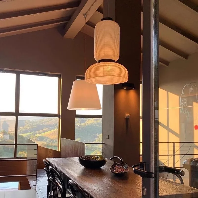 Noguchi Pendant Light Rice Paper Lantern Light For Living Dining Room Restaurant Decor kitchen island Wabi Sabi Hanging Light