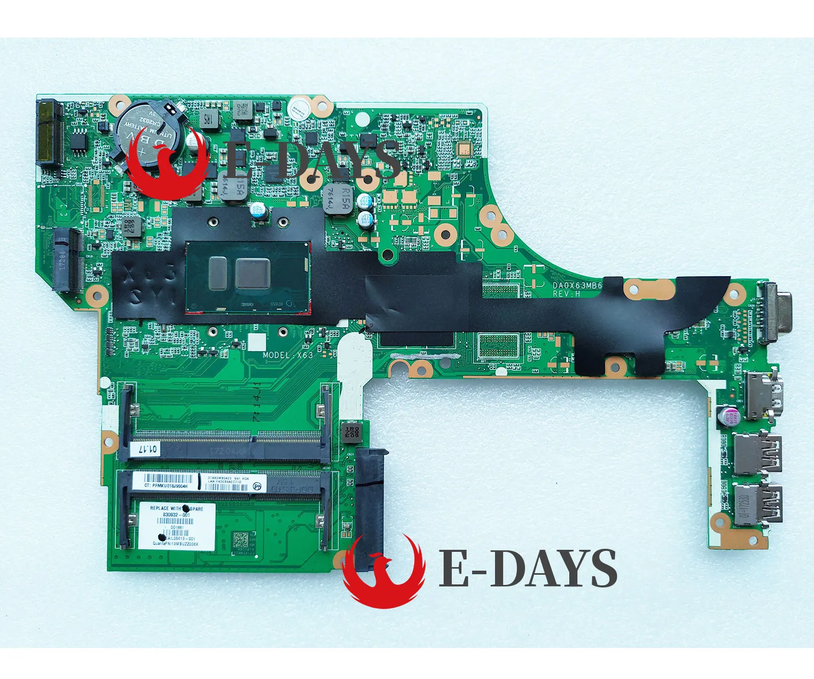 para Placa-mãe hp Probook 450 470 g3 Da0x63mb6h1 X63 830932 001 830932 501 830956 -001 830956 -501 837802 -001 837802 -501 I76500u