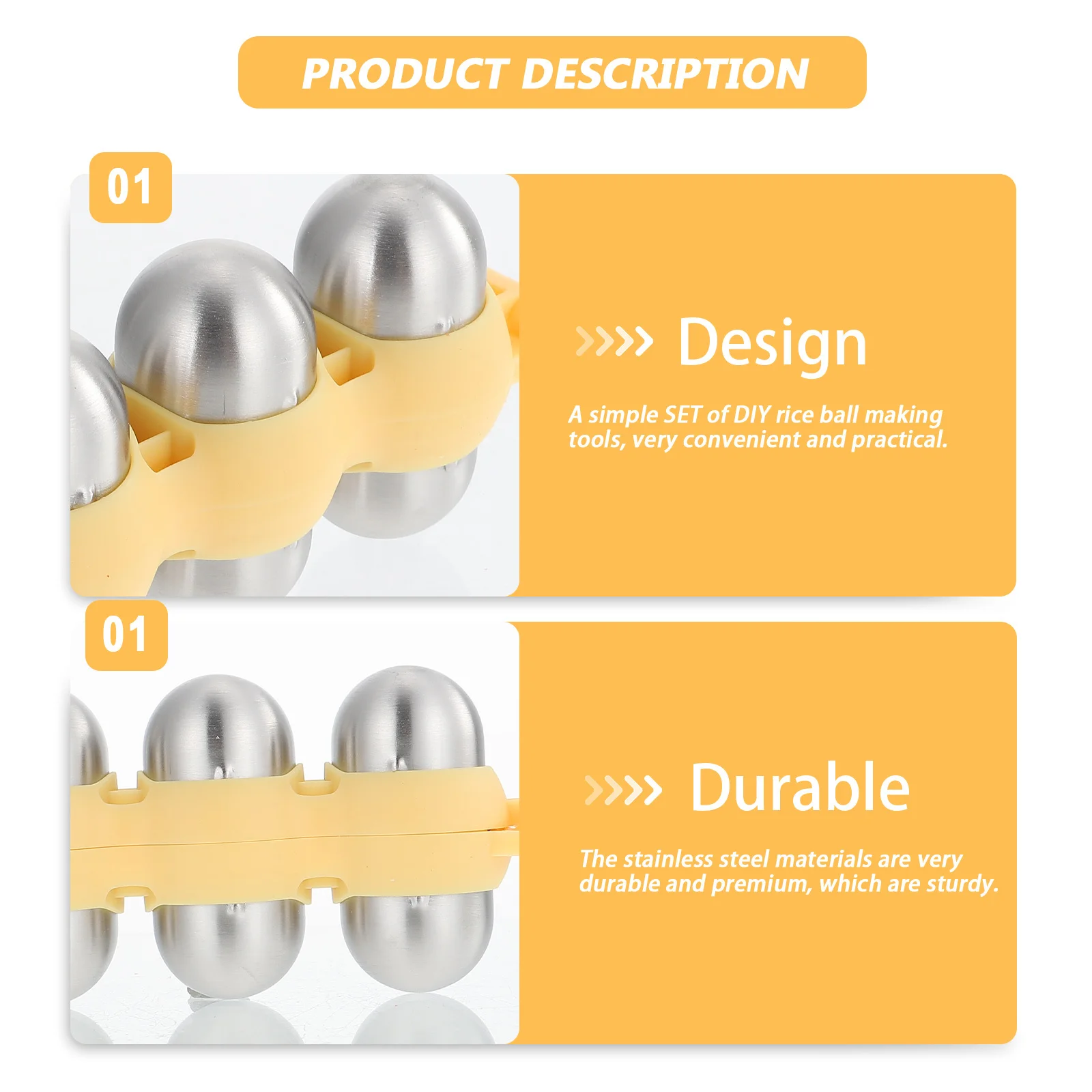 

1Set Rice Ball Mold Lightweight DIY Rice Ball Maker Convenient Easy Clean Kitchen Tool for Bento and Snack Making