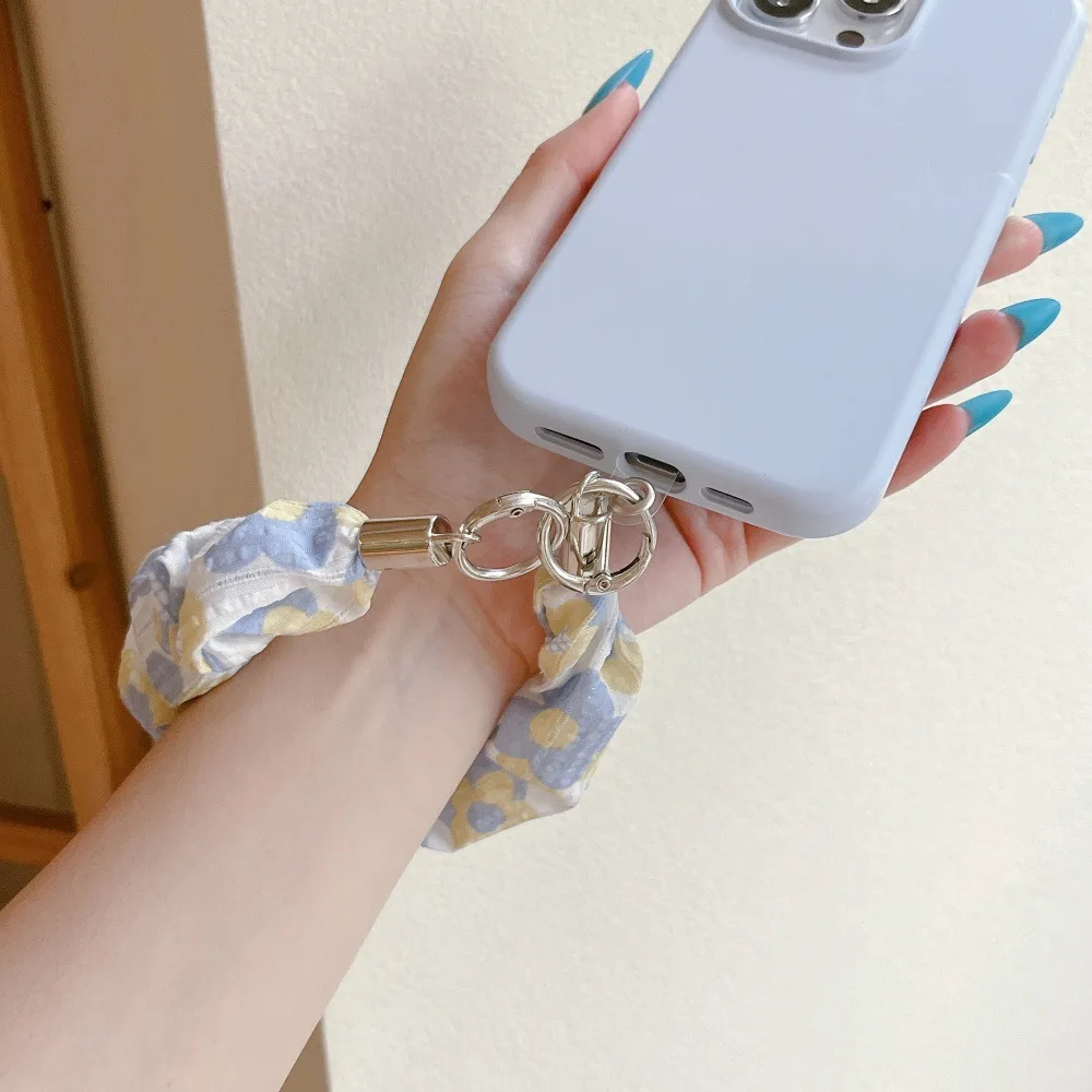 3 Styles 16 Colors Short Phone Lanyard Wrist Strap Fabric Phone Charm Chain Women Cute Trendy Pastel Mobile Phone Straps Chain