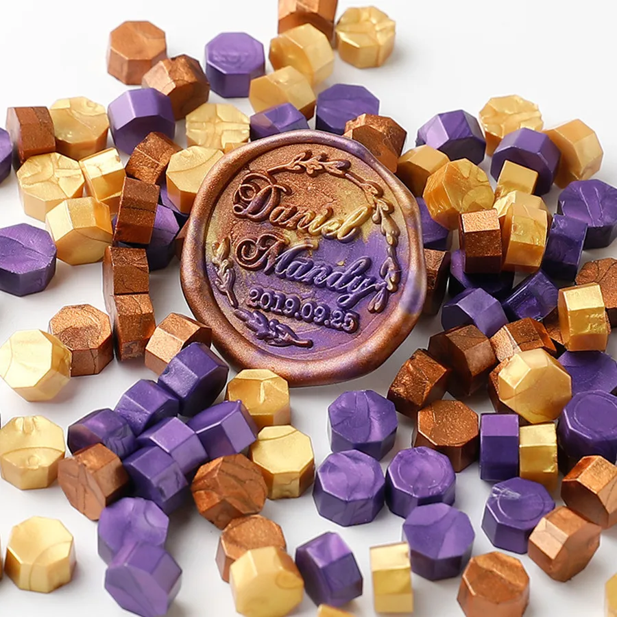 200 stks/zak Octagon Gemengde Kleur Zegellak Kralen Voor Zegel Stempel, Ideaal voor Kaart Envelop, Huwelijksuitnodiging, Cadeaupapier