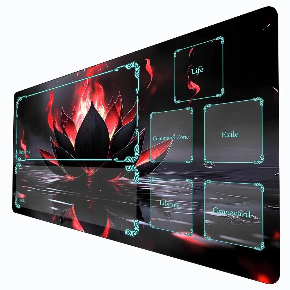 

Black lotus Magic Card Gaming Mats with zone playmat Mouse pad desk mats Commander Playmat suitable for mtg game gathering