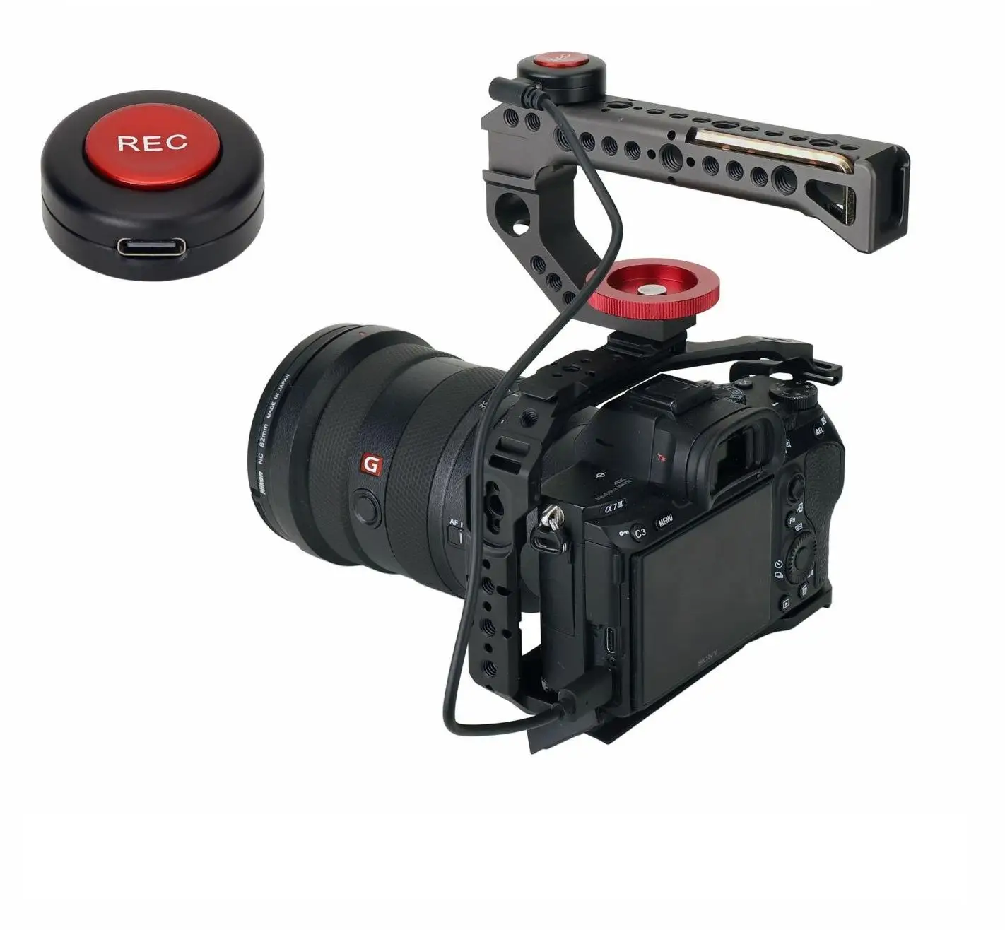 

Hillogear REC Video Recording Remote Control Button With Cold Shoe Mount Camera Remote Control