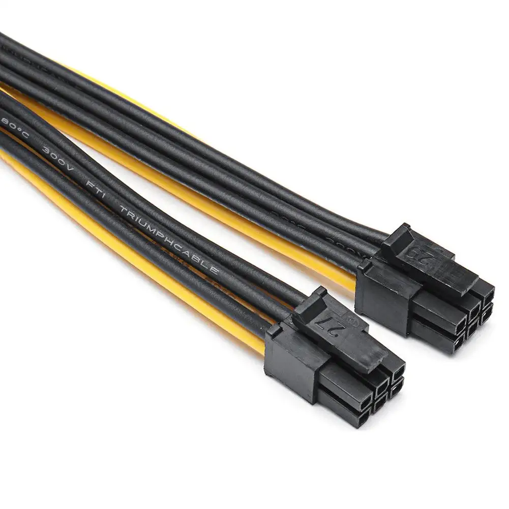 37cm Video Card Graphics Card 18AWG Duals 6 Pin to 8 Pin Male PCI-E Power Cord ForMac Pro PCI-E GPU Power Data Cable Splitter