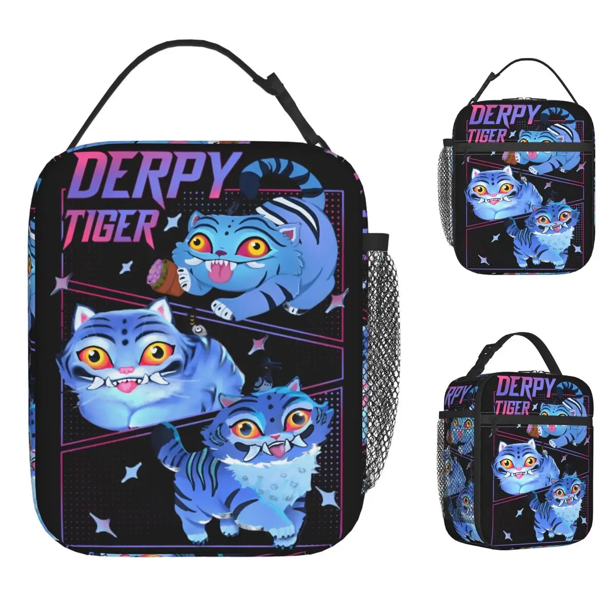 

Cute Kpop Demon Hunter Tiger Lunch Bag Derpy the Tiger And Bird Zipper Lunch Box Adult School Cooler Bag Casual Tote Food Bags