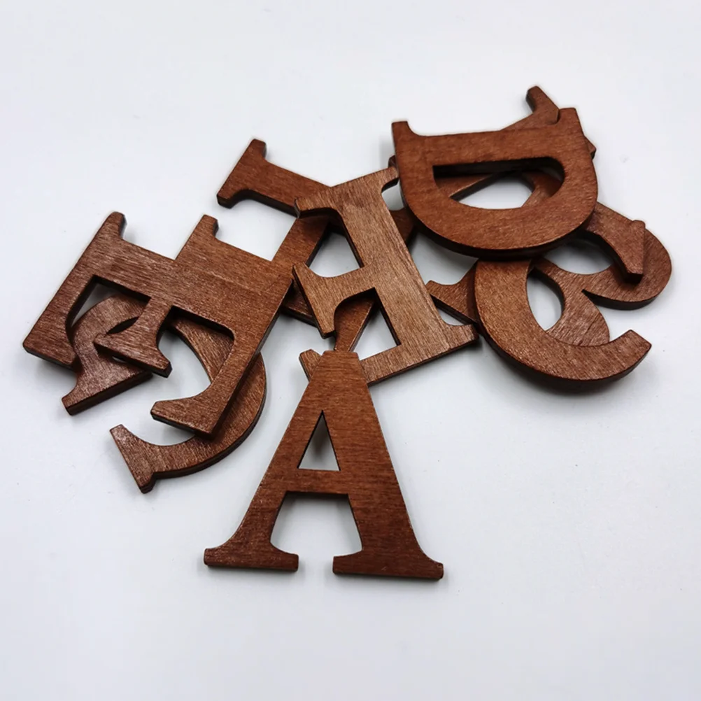 

26pcs 44Mm Wooden Alphabet Slices Smooth Finish Diy Craft For Kids Learning English Letters Wooden Chips Montessori Educational