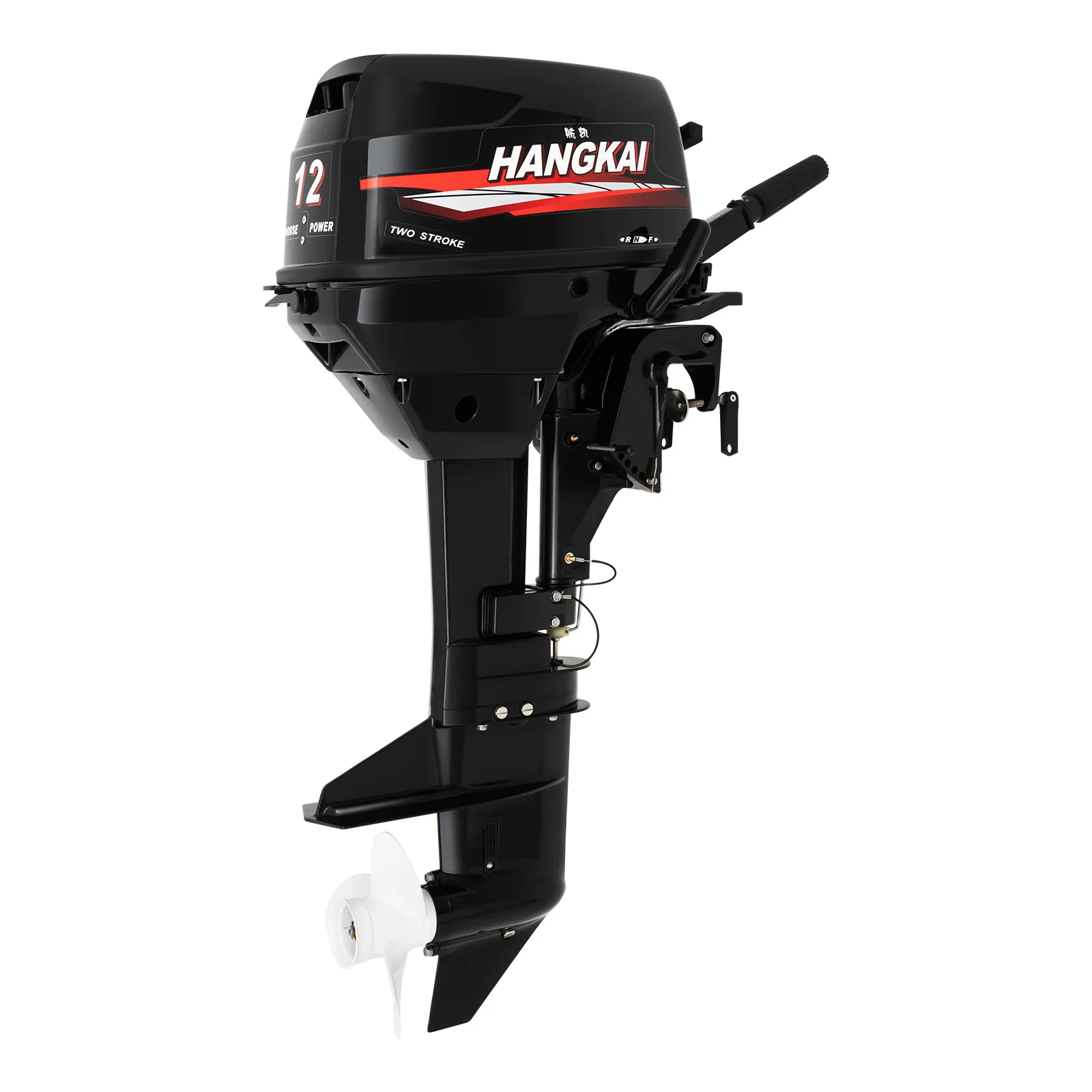 Powerful 12HP 2-Stroke Outboard Motor for Fishing Boats - Tiller Control, CDI Ignition, Water Cooling, 169CC, 5500 RPM