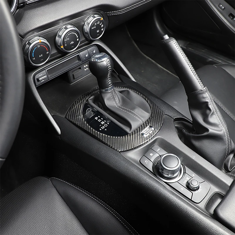 

Для Mazda MX-5 Miata ND 16-25: Накладка на панель переключения передач из настоящего карбона, аксессуары для интерьера автомобиля