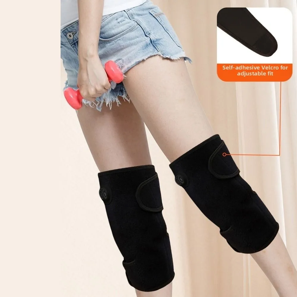 

Наколенник с подогревом 3 в 1, черный, 6 регулируемых вибраций, наколенник с подогревом, регулируемые ремни, 3 уровня нагрева