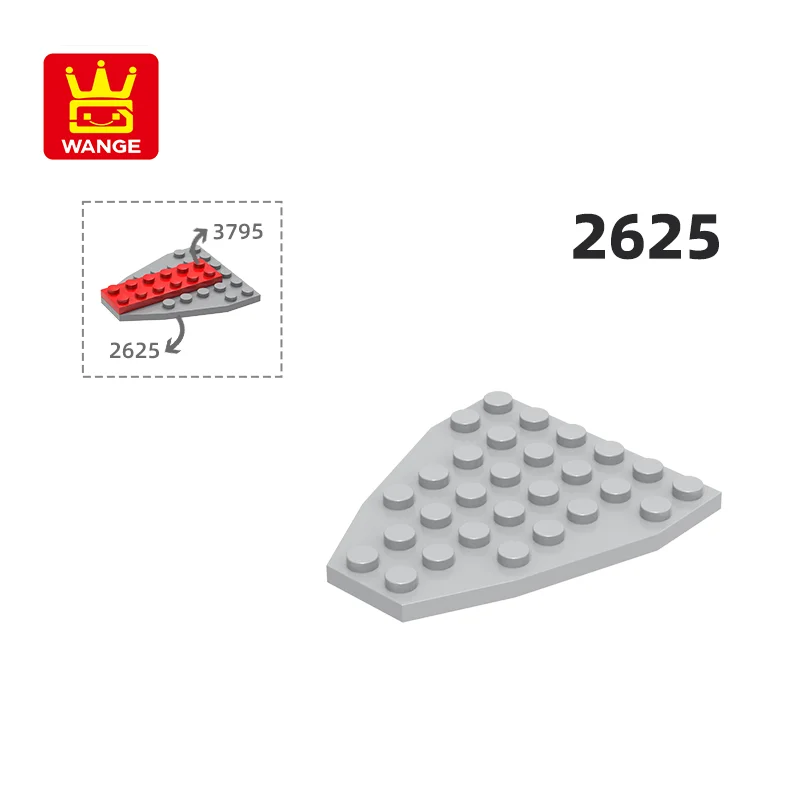 WANGE 2625 100g/22PCS 6x7 Wedge Block Moc Boat Bottom Color Accessories Compatible with Brick DIY Children Toy Assembly Gift Box