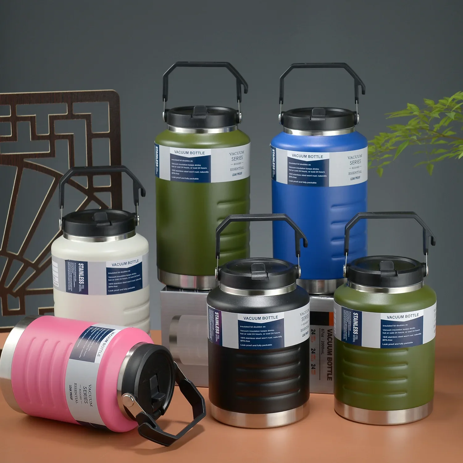 Large Capaci Stainl Steel Insulated Water Bottle Inner Tank Heat Preservation 2L Ice Buet Thermal Cup Travel Mug