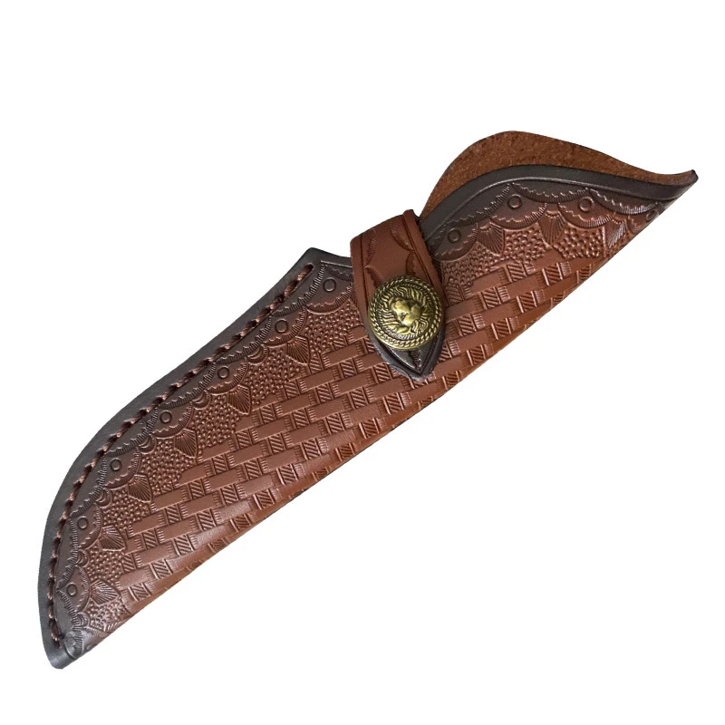 

22cm Real Cowhide Leather Case Outdoor Camping Knife Holder Scabbard Household DIY Accessories Supplies for Fixed Blade Knife