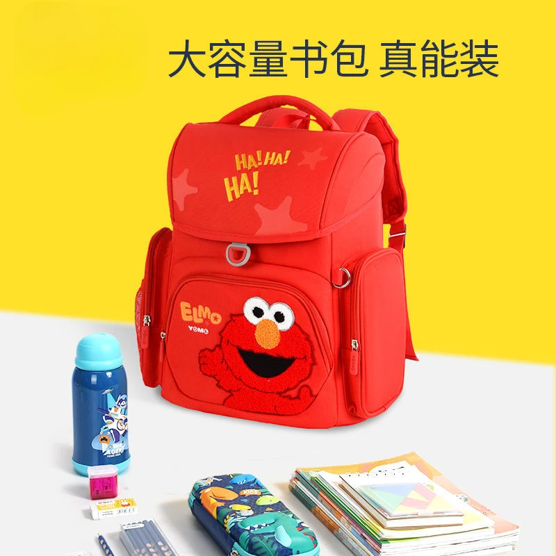 New Hasbro Sesame Street Elmo Cartoon Cute Children\'s Backpack Cartoon Kawaii Student Lightweight Reducing School Bag Wholesale