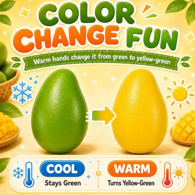 Mango Fluid Ball Simulation Fruit Color Change Pinch Music Internet Celebrity Fluid Stress Relief Toy Stress Relief Tool