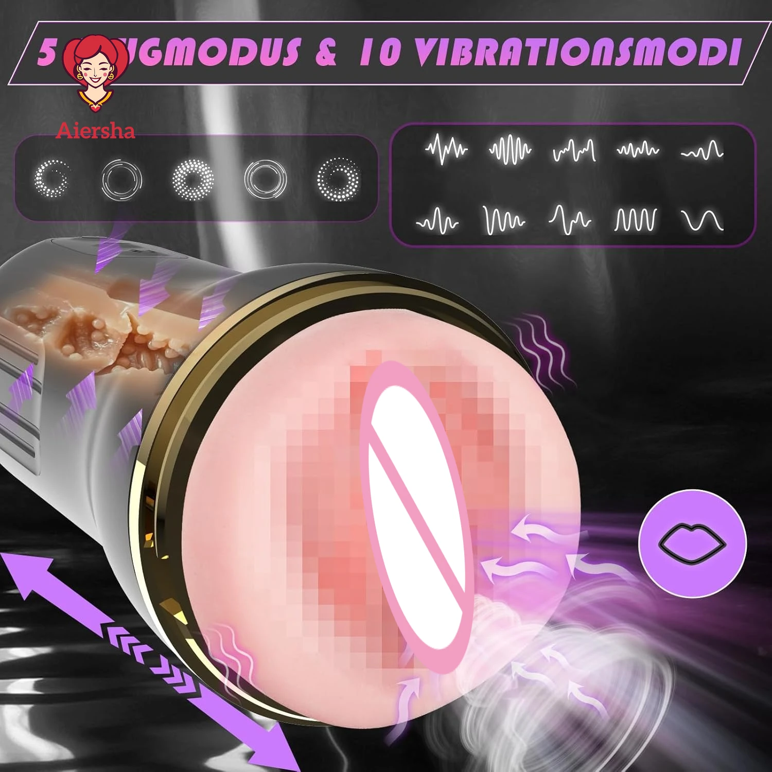 كأس الاستمناء الكهربائي لعبة الجنس للرجال 5 شفط جيب كس الموزه مع ثلاثية الأبعاد واقعية المهبل كس الذكور القضيب اللسان