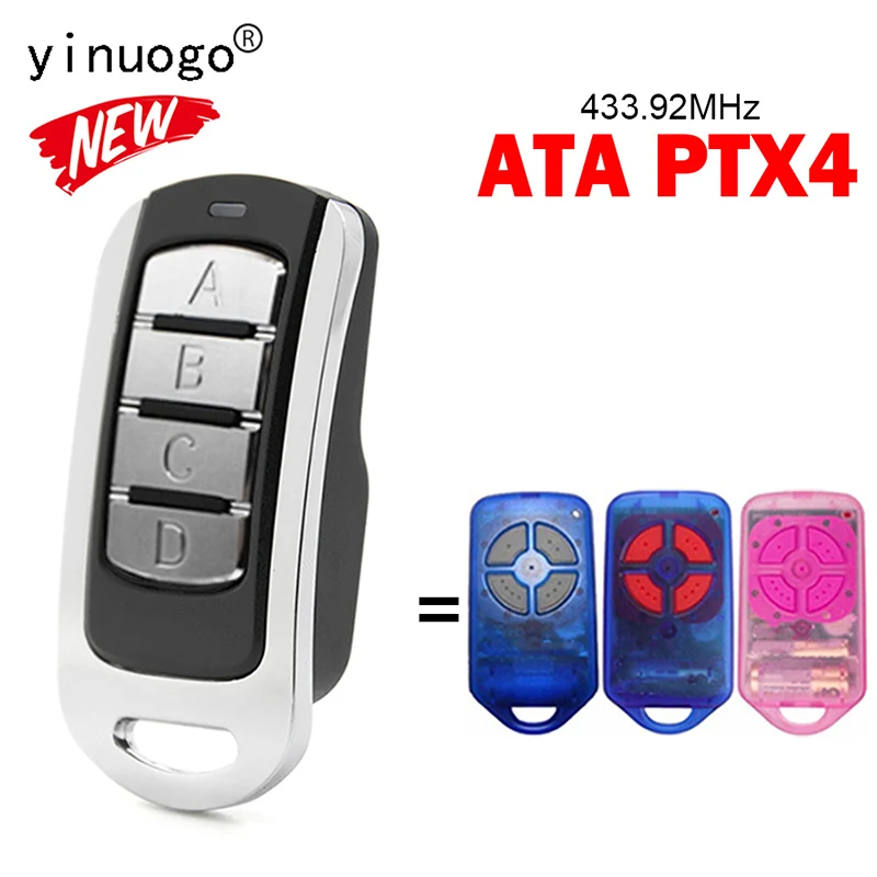 ATA PTX4 433.92MHz Remote Garage Door Opener, 433MHz rolling Code, Compatible With ATA PTX-4, SecuraCode, CRX-1, CRX-2 And AM