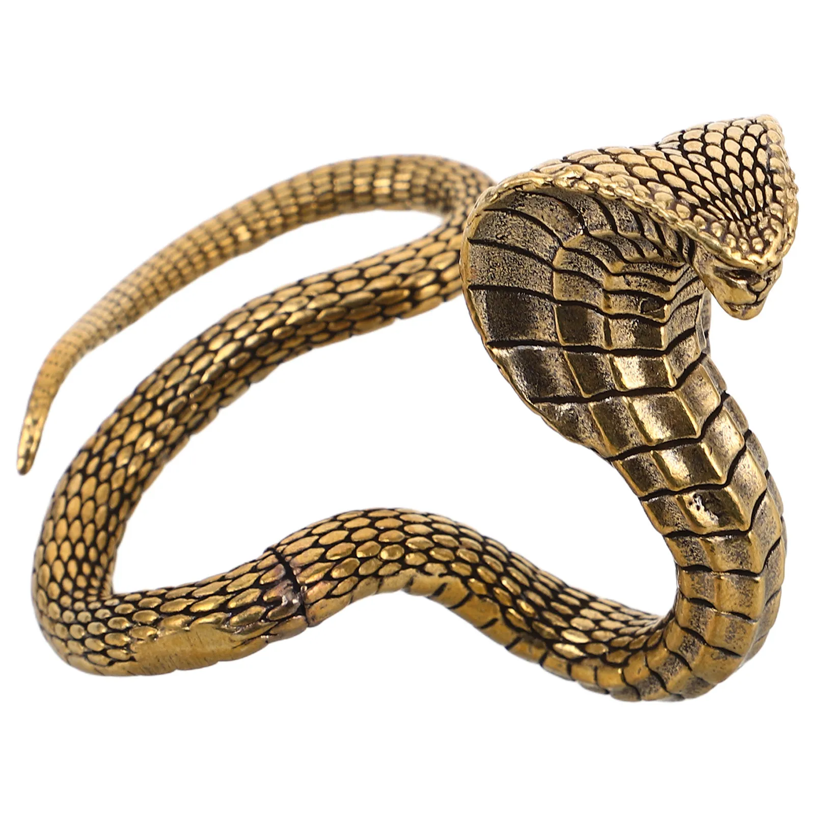 Brass Snake Sculpture Chinese Zodiac Animal Decor for Tea Table Desktop Feng Shui Home Office Farmhouse Cultural Charm Realistic