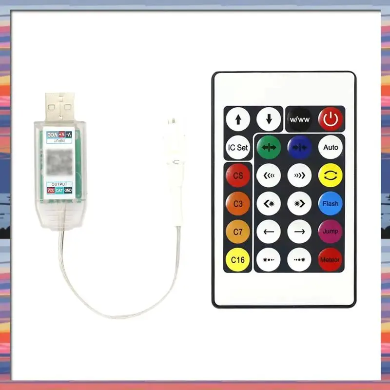 AC18(Guaranteed) Music LED Controller Colorful Leather Light String Controller 24 Keys Versatile & Efficient