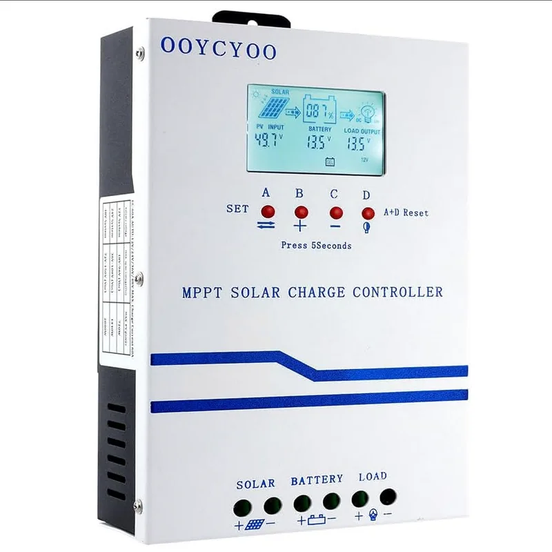 

OOYCYOO 60A Контроллер заряда солнечной батареи MPPT 12 В 24 В 36 В 48 В Контроллер 60 А Регулятор заряда солнечной батареи MPPT