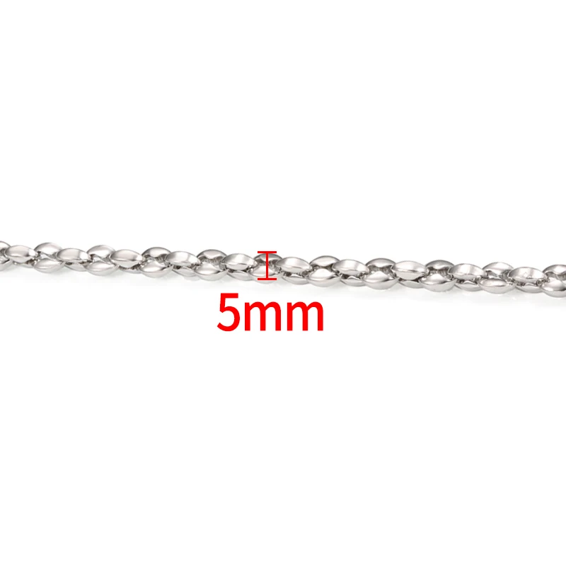 Collier à breloques en acier inoxydable, croix overantarctique pour bijoux, fournitures exécutives, bricolage, bracelet, accessoires de mode, 1 m, 5m