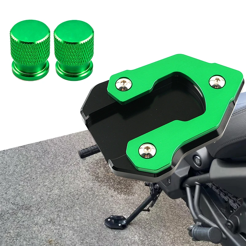 For KAWASAKI Vulcan S 650 VN650 2015-2026 Motorcycle CNC Foot Side Stand Extension Pad Enlarger Plate Tire Valve Cap Accessories