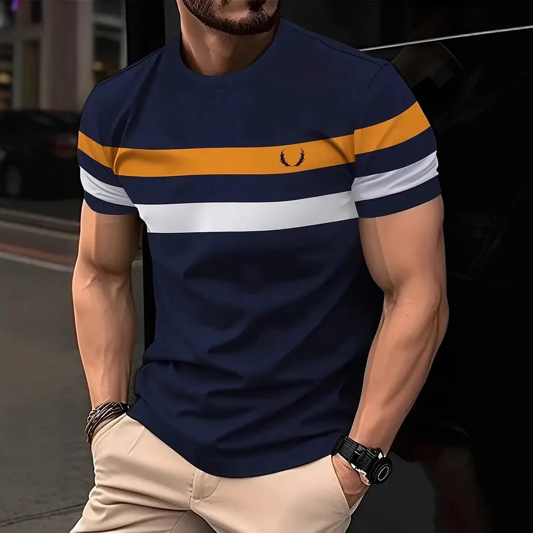 

2025 European and American hot 3D digital printing casual trend series men's T-shirt T-shirt