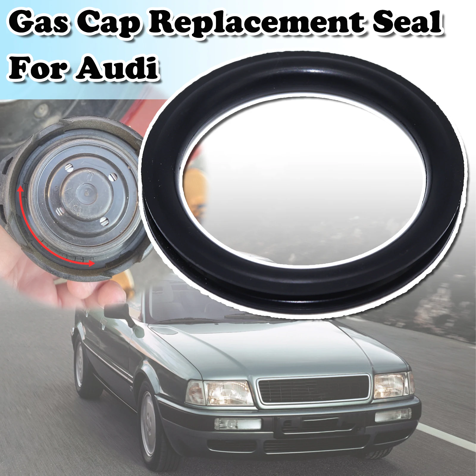 

For Audi 100 80 90 V8 Gas Cap Replacement Seal Fuel Tank Filler Neck Repair V Shape O-ring Rubber Gasket Washer 55x5mm1K0201557A