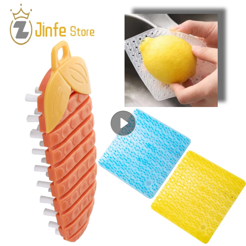 Kitchen Cleaning Tools Silicone Dish Scrubber Crevice Brush Household Fruit And Vegetable Clean Brush Cleaning Accessories