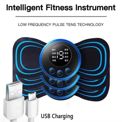 Mini Massage Patch Shoulder and Neck Instrument Portable Electric Neck Massager Intelligent Cervical Massager 8 Modes 19 Gears