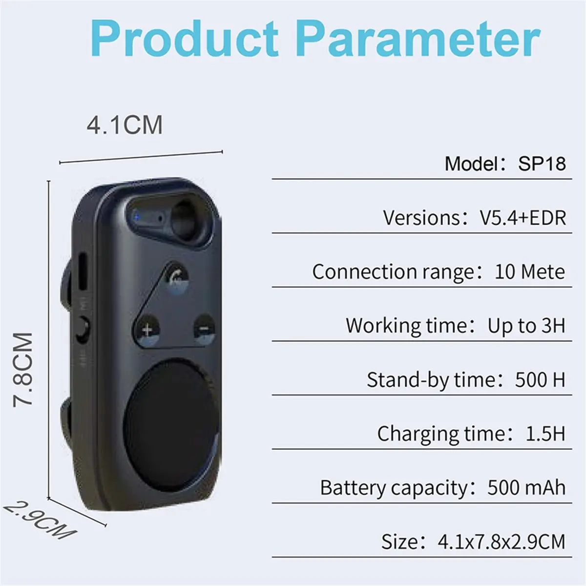 popop Portable Bluetooth Speaker Wearable Camp Speaker with Built-in Strap Clip-on Design for Outdoor Travel Hiking Cycling