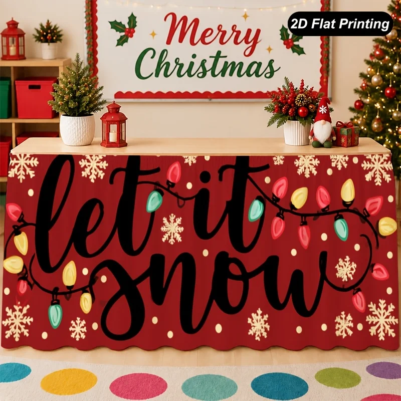 1-Piece 2D flat Christmas table cover 