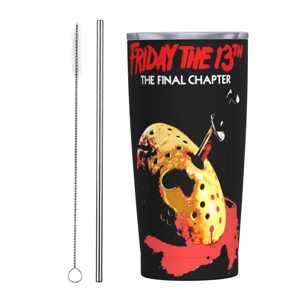 Friday 13th Jason Voorhees Tumbler Vacuum Insulated Horror Movie Halloween Coffee Cup Vacuum Flask School Mugs Water Bottle 20oz