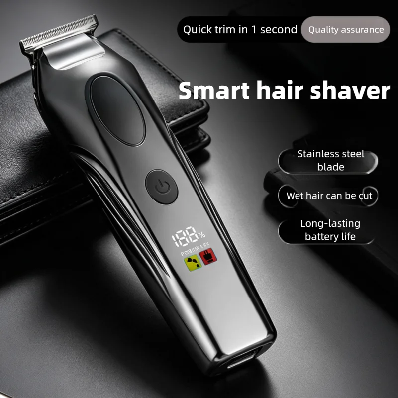 Novo Conjunto Especializado para Corte de Cabelo com Display Digital, Máquina de Cortar Cabelo Elétrica Masculina para Salão, Uso Doméstico, para Acabamento e Cabelos com Acabamento a Óleo