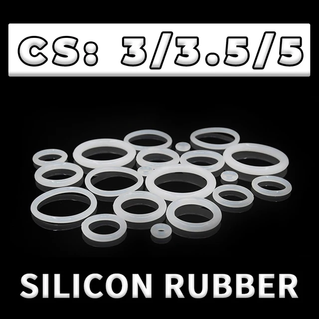 Grubość CS 3/3,5/5mm Biały VMQ OD10-170mm Pierścień silikonowy Gumowa silikonowa uszczelka typu O-ring Uszczelka ORing Podkładka gumowy pierścień uszczelniający pompy