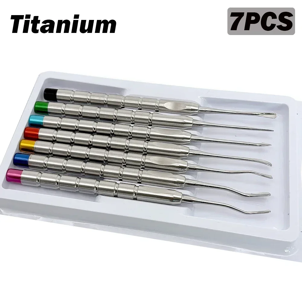 7Pcs Dental PDL Titanium Root Elevator Luxating Elevator Minimally Invasive Extraction Surgical Tool