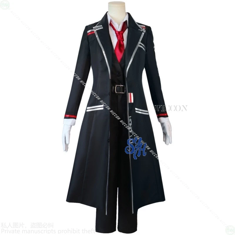 هونغ لو تأثيري لعبة شركة ليمبوس أنيمي زي فاسق معطف أسود طويل كول كيب التعادل حزام أزياء الهالوين عيد الميلاد حفلة كوسفب