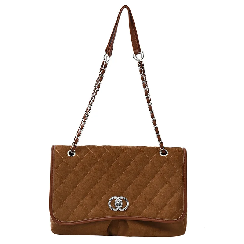 2026 New Quilted Tote Bag for Women Large Capacity Leather Shoulder Bag Chain Strap Designer Purse