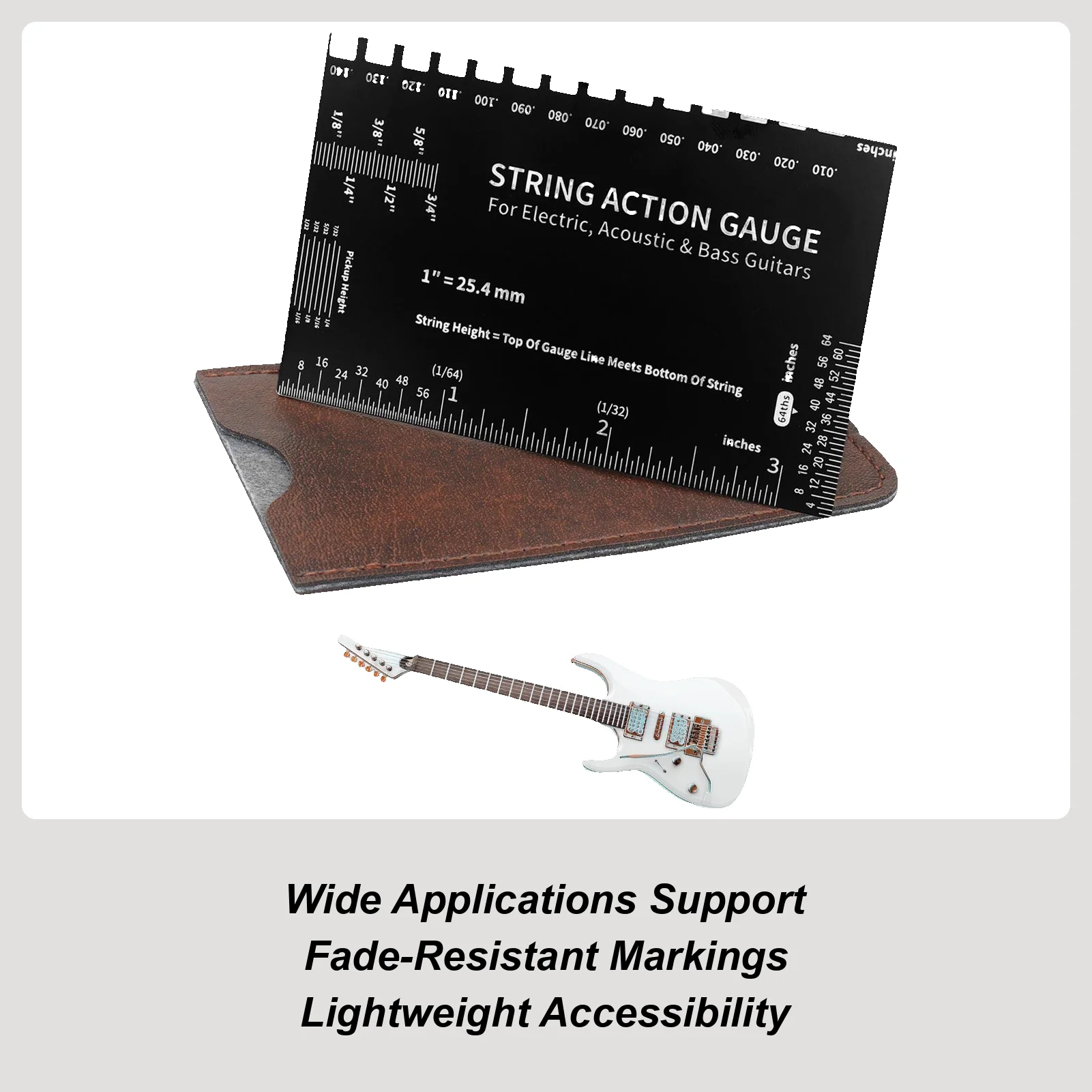 

Измеритель высоты струн, инструменты для электрогитары, многофункциональный датчик настройки струн для электроакустических путешествий, дома на открытом воздухе