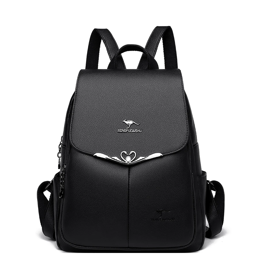 Luxury Designer Fashion Backpack for Women School Bags Pu Leather Female Large Capacity Travel Bagpack Ladies Laptop Backpack